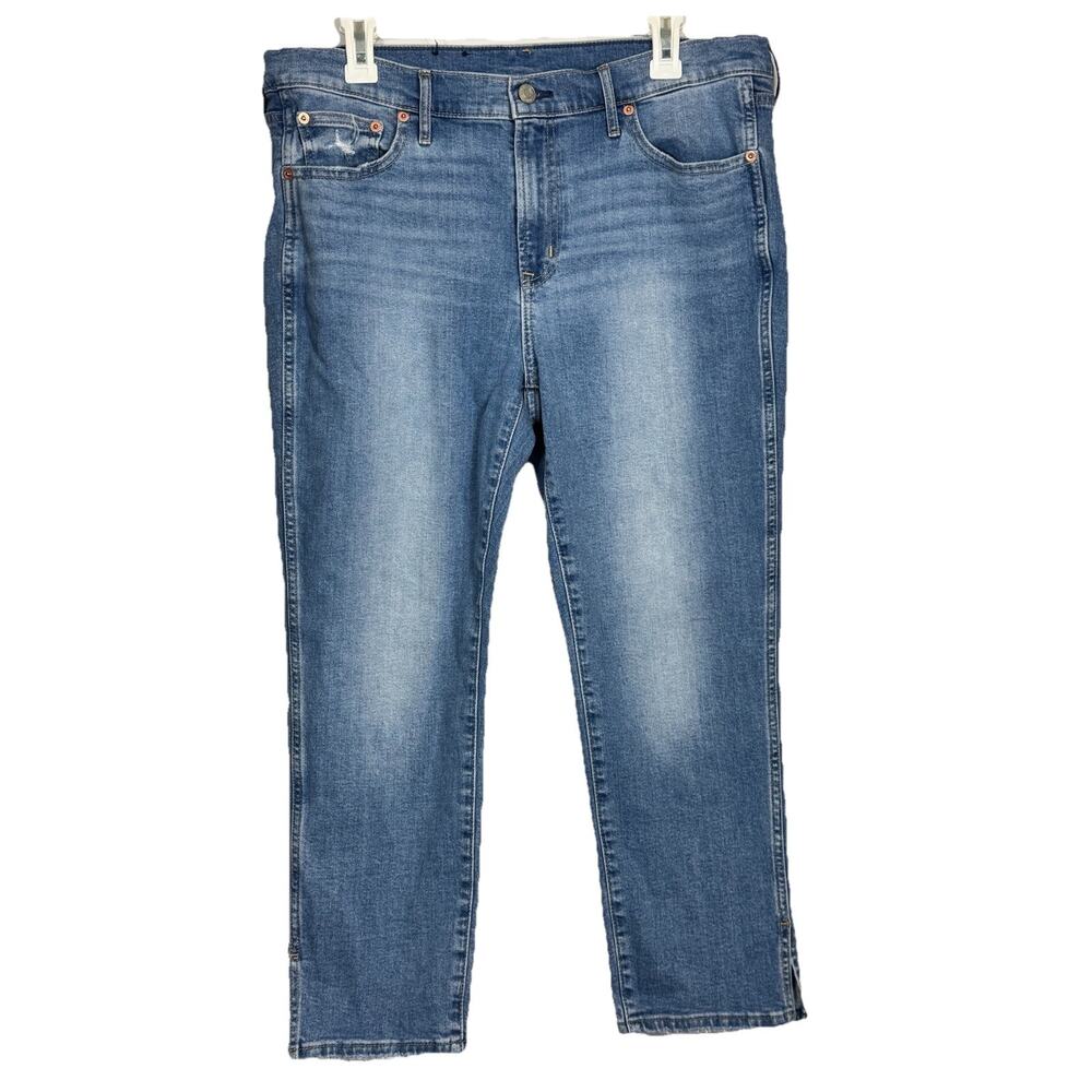 Gap Jeans Vintage Slim Mid Rise Ankle Slit Womens Blue Size 33/16S - 16 Short